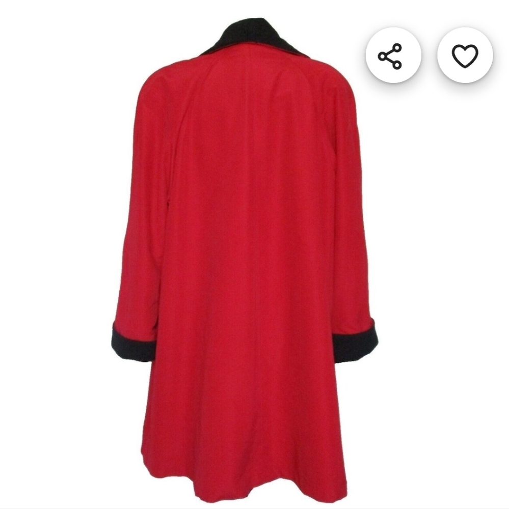 Swing Coat, Vintage Steve By Searle, Size 8 Women, RedBlack, Wool Lining, Peaco - Picture 3 of 10